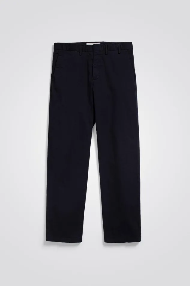 Men Norse Projects Trousers Aros Regular Italian Brushed Twill Chino Dark Navy