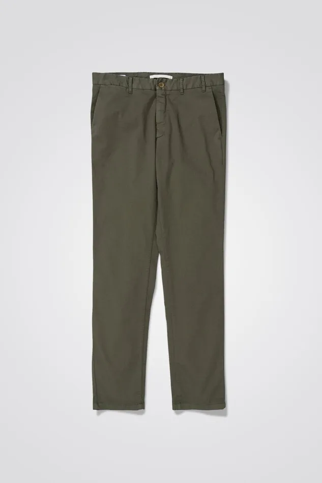 Men Norse Projects Trousers Aros Slim Light Stretch Chino Ivy Green