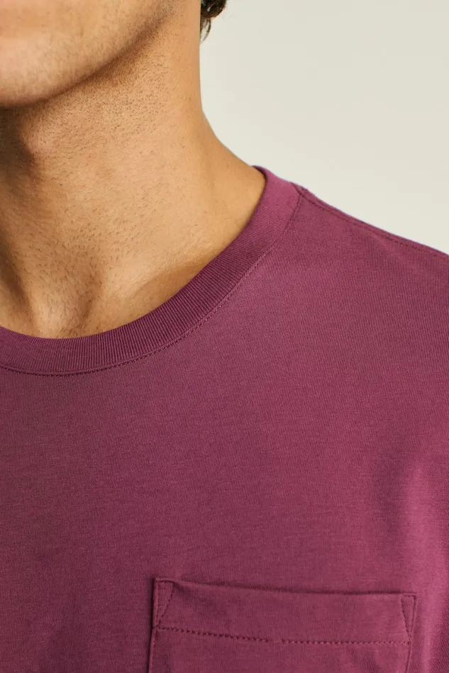 Men Organic Cotton Pocket Tee Burgundy Bonobos Short Sleeve Tees