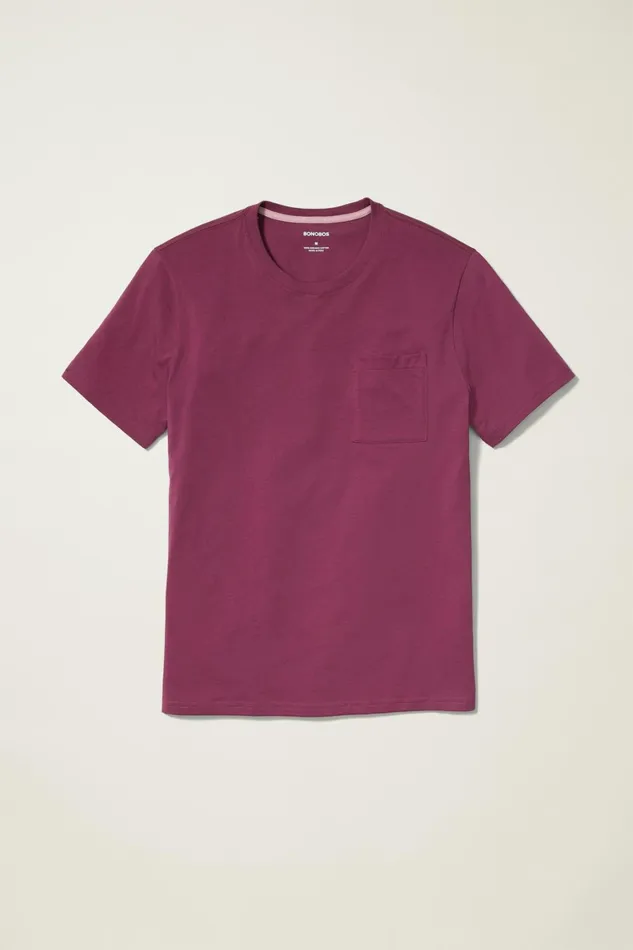Men Organic Cotton Pocket Tee Burgundy Bonobos Short Sleeve Tees