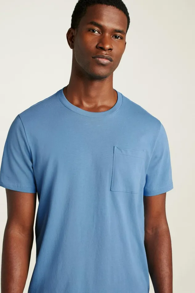 Men Organic Cotton Tee Moody Blue Bonobos Short Sleeve Tees