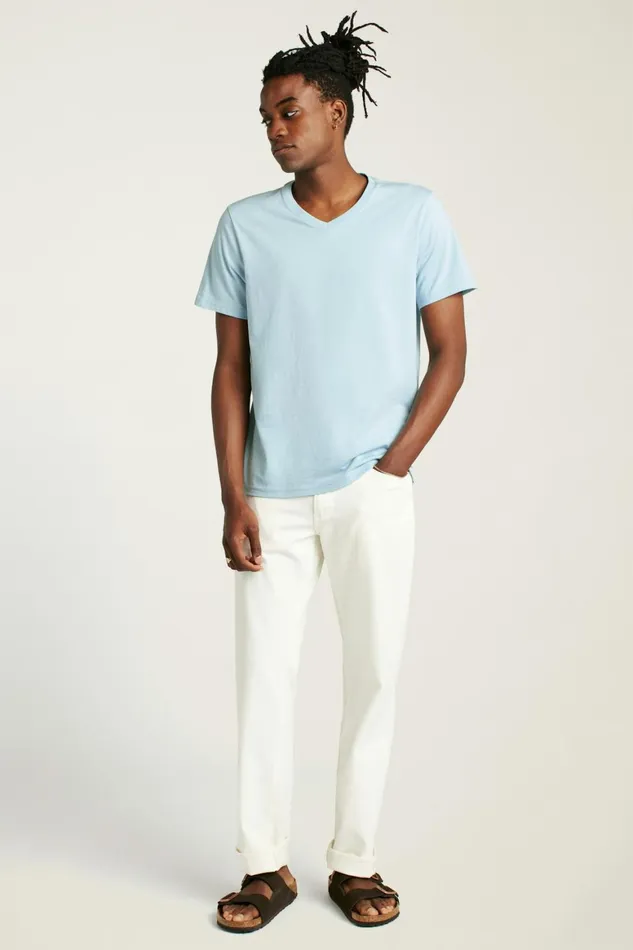 Men Organic Cotton VNeck Tee Blue Stratosphere Bonobos Short Sleeve Tees
