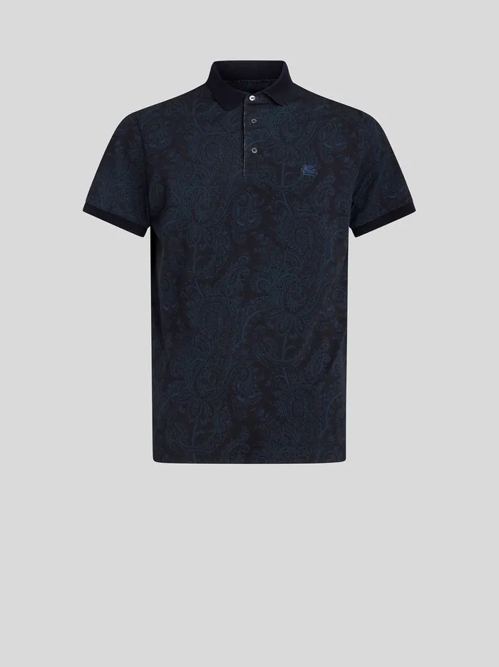 Men Paisley Cotton Polo Shirt Etro Polo Shirts