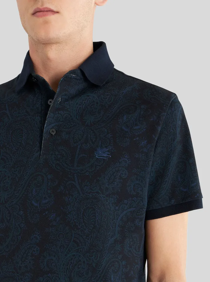 Men Paisley Cotton Polo Shirt Etro Polo Shirts