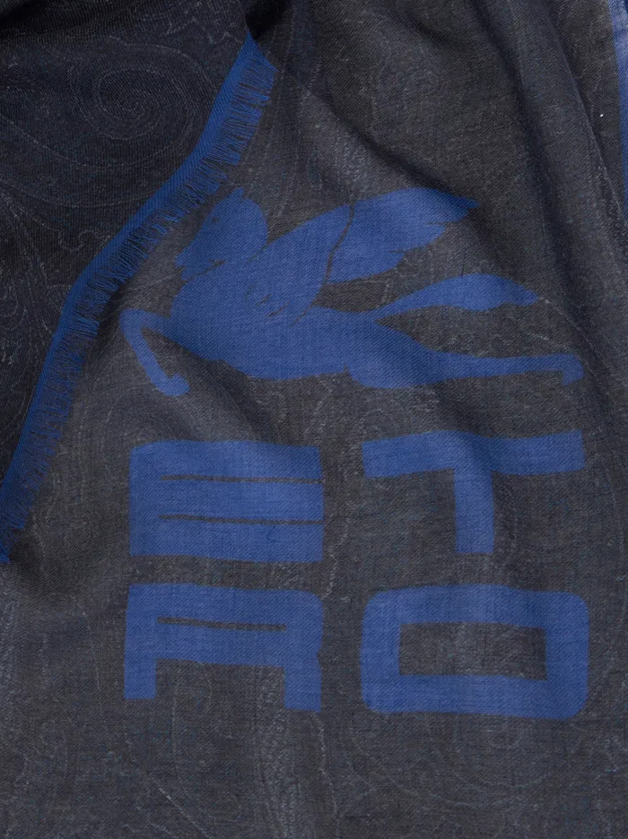 Men Paisley Scarf With Cube Logo Etro Scarves