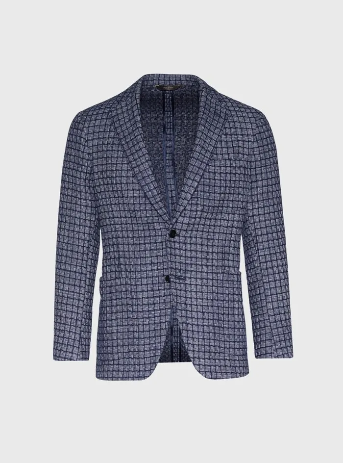 Men Paul Stuart Blazers and Jackets Blue Basket Weave Jacket Blue