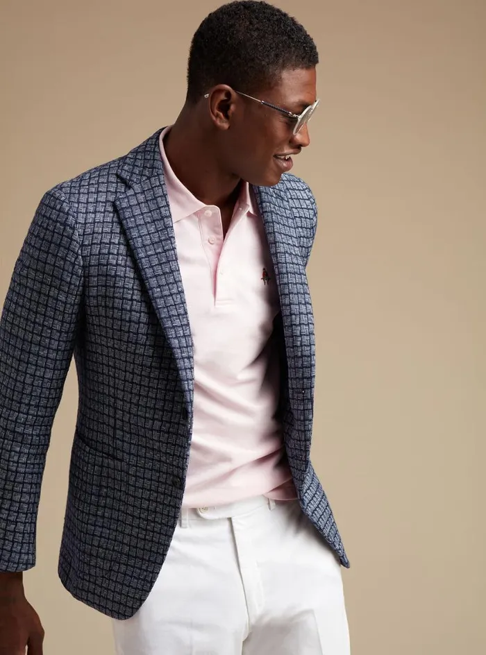 Men Paul Stuart Blazers and Jackets Blue Basket Weave Jacket Blue Men Paul Stuart Blazers and Jackets Blue Basket Weave Jacket Blue