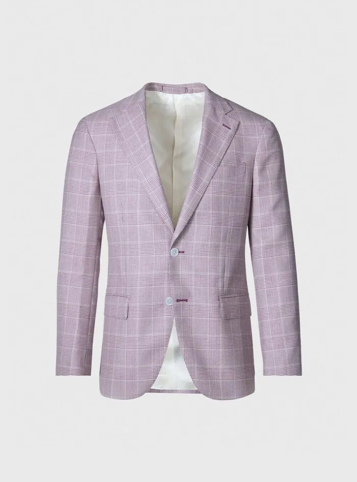 Men Paul Stuart Blazers and Jackets Cashmere Plaid Jacket Plum