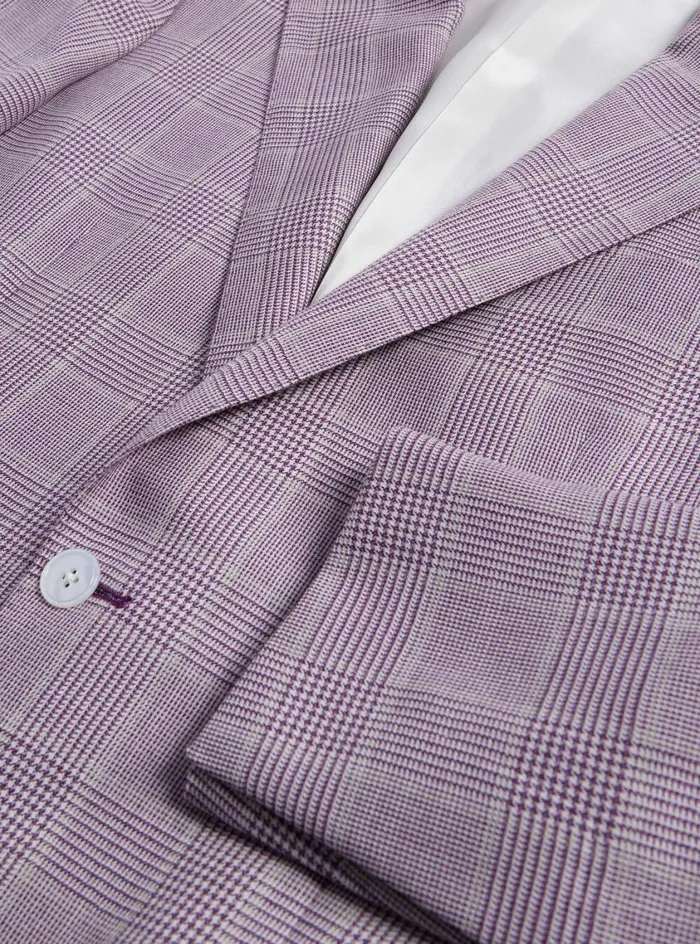 Men Paul Stuart Blazers and Jackets Cashmere Plaid Jacket Plum