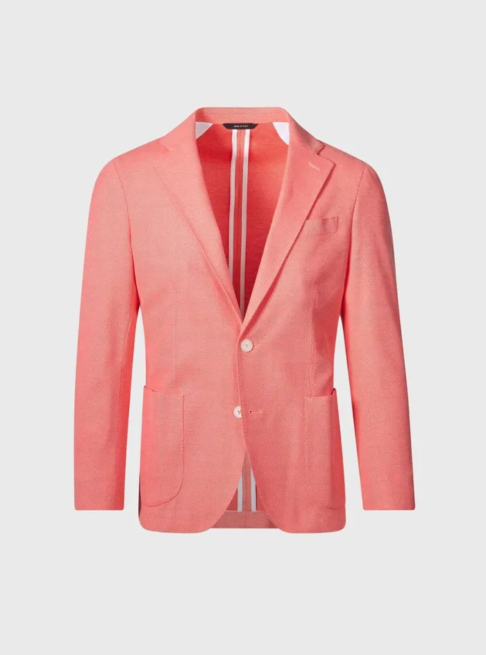 Men Paul Stuart Blazers and Jackets Cotton Pique Jacket Coral