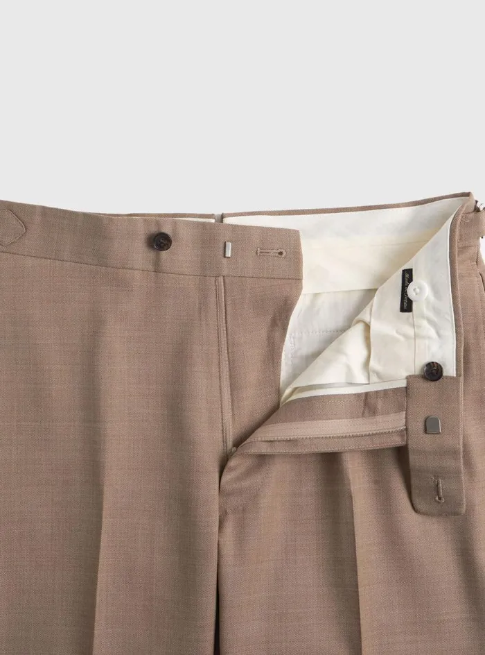 Men Paul Stuart Blazers and Jackets Mlange Tan All Year Wool Suit Tan