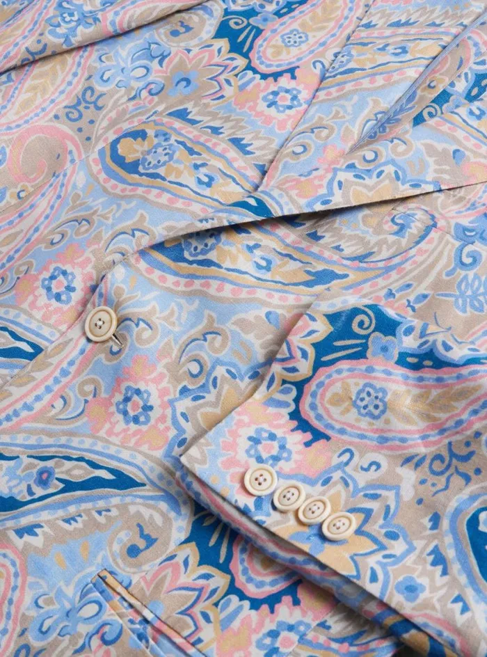 Men Paul Stuart Blazers and Jackets Printed Floral Linen Jacket Multi