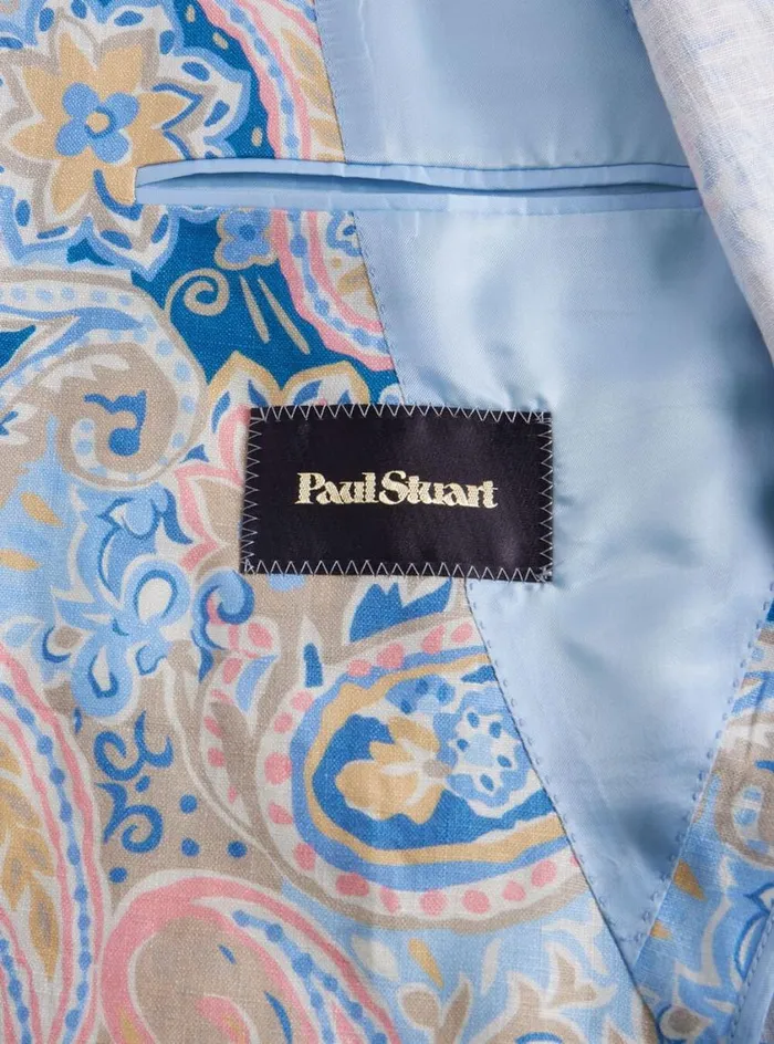 Men Paul Stuart Blazers and Jackets Printed Floral Linen Jacket Multi