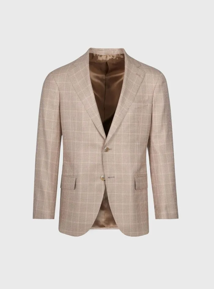 Men Paul Stuart Blazers and Jackets Wool and Silk Plaid Jacket Tan