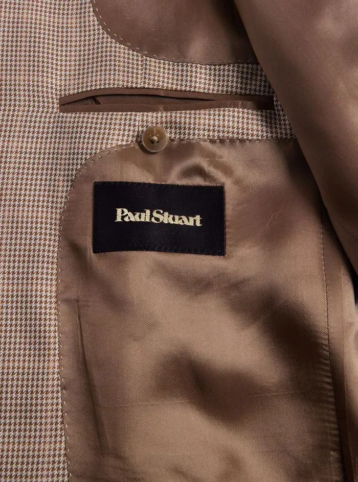Men Paul Stuart Blazers and Jackets Wool and Silk Plaid Jacket Tan