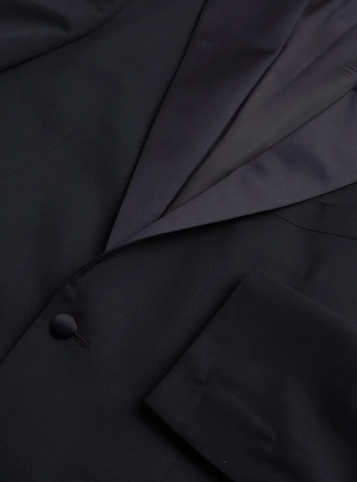 Men Paul Stuart Blazers and Jackets Wool Tuxedo With Satin Notch Lapel Black