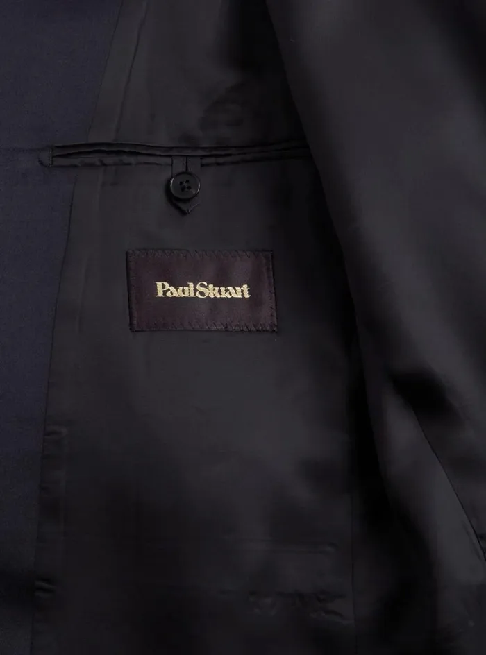 Men Paul Stuart Blazers and Jackets Wool Tuxedo With Satin Notch Lapel Black