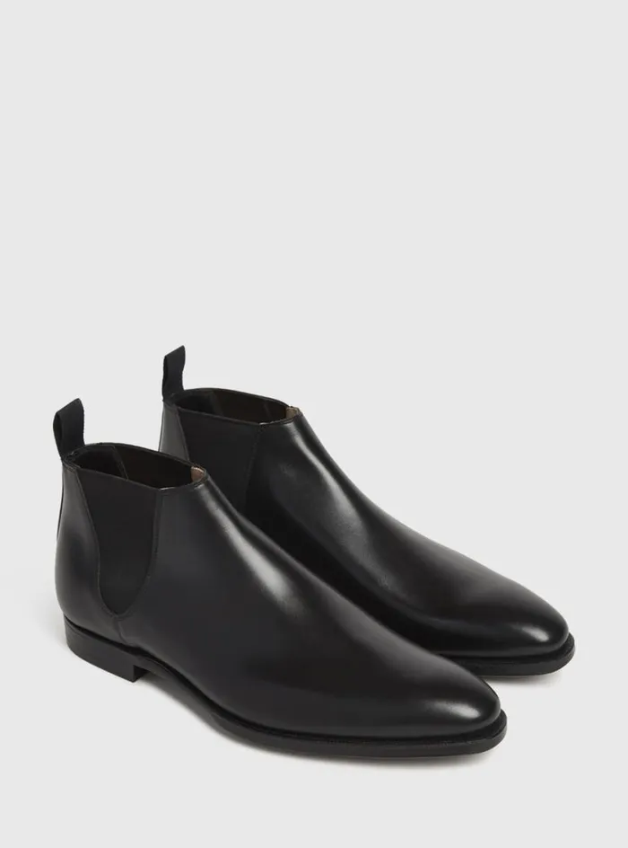 Men Paul Stuart Boots Leather Half Chelsea Boot Black Men Paul Stuart Boots Leather Half Chelsea Boot Black