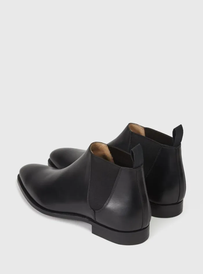Men Paul Stuart Boots Leather Half Chelsea Boot Black Men Paul Stuart Boots Leather Half Chelsea Boot Black