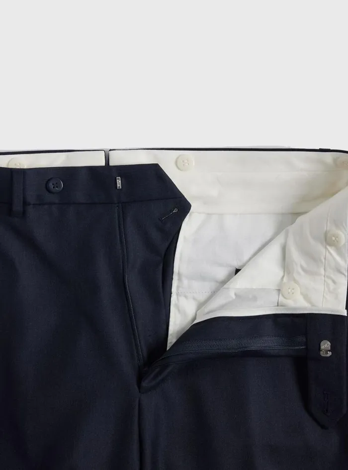 Men Paul Stuart Dress Pants Char Blue Super 110s Trousers Char Blue