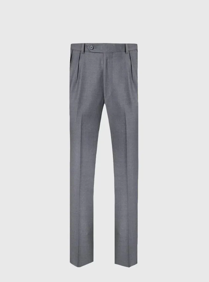 Men Paul Stuart Dress Pants Light Grey Super 110s Trouser Lt Grey