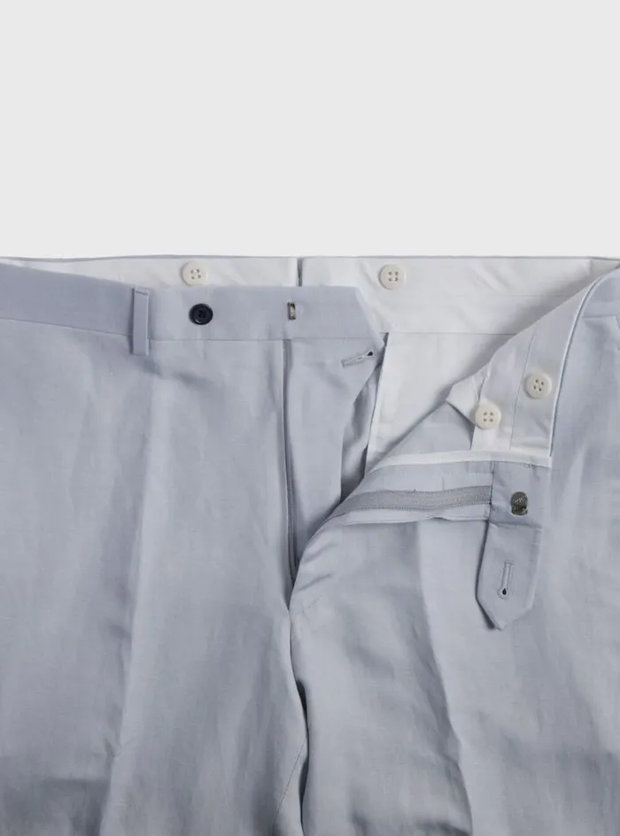 Men Paul Stuart Dress Pants Linen and Silk James Dress Trouser Silver