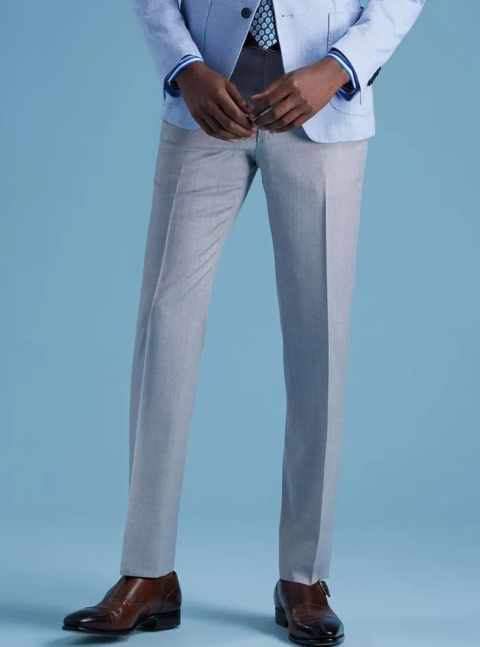 Men Paul Stuart Dress Pants Super 110s All YearWool Dress Trouser Pearl Grey