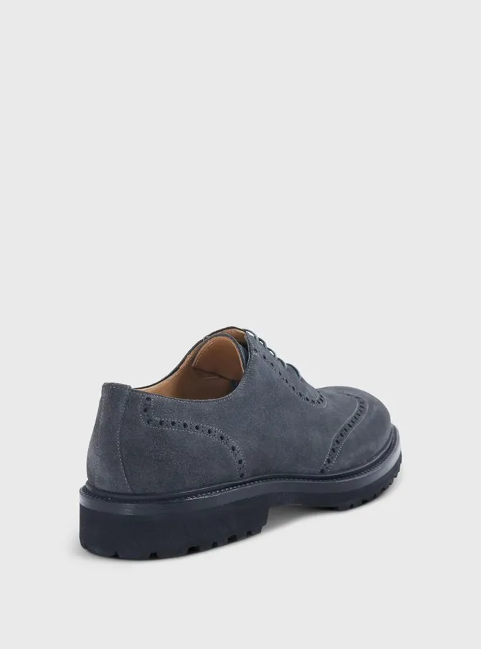 Men Paul Stuart Laceups and Oxfords Homer Suede Wing Tip Oxford Grey
