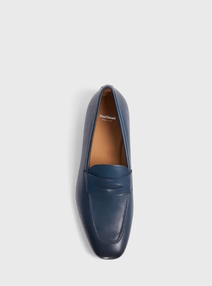 Men Paul Stuart Loafers Penny Leather Loafer Navy Men Paul Stuart Loafers Penny Leather Loafer Navy