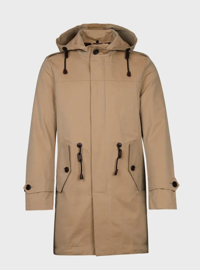 Men Paul Stuart Outerwear Double Twisted Cotton Parka Khaki