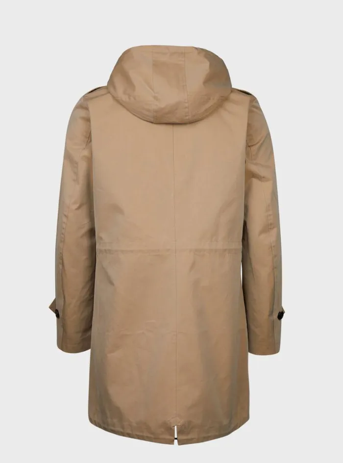 Men Paul Stuart Outerwear Double Twisted Cotton Parka Khaki Men Paul Stuart Outerwear Double Twisted Cotton Parka Khaki
