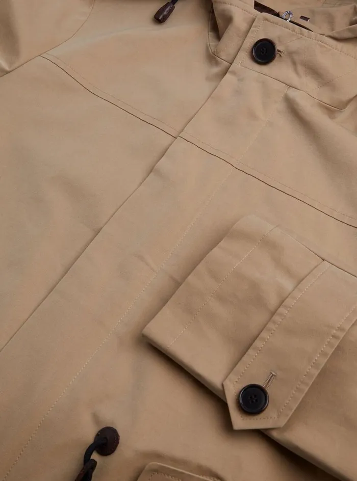 Men Paul Stuart Outerwear Double Twisted Cotton Parka Khaki Men Paul Stuart Outerwear Double Twisted Cotton Parka Khaki