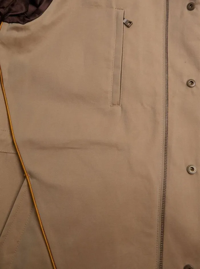Men Paul Stuart Outerwear Double Twisted Cotton Parka Khaki Men Paul Stuart Outerwear Double Twisted Cotton Parka Khaki