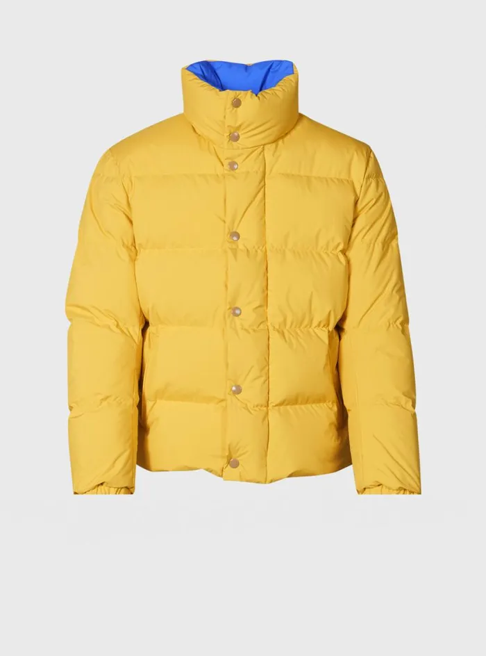 Men Paul Stuart Outerwear Puffer Jacket Bright Yellow
