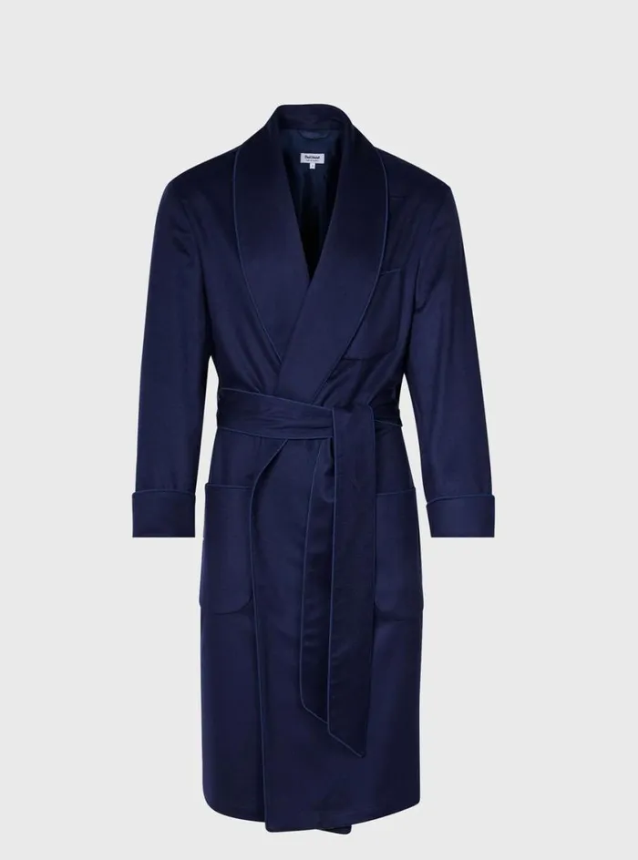 Men Paul Stuart Pajamas and Loungewear Cashmere Robe Navy
