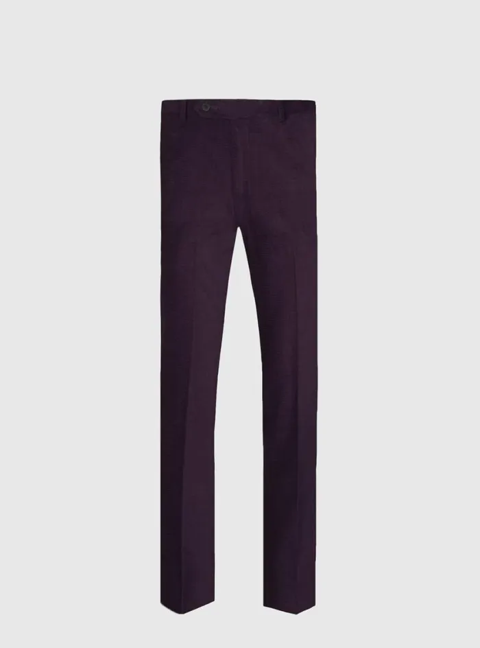 Men Paul Stuart Pants James Horizontal Corduroy Trouser Aubergine