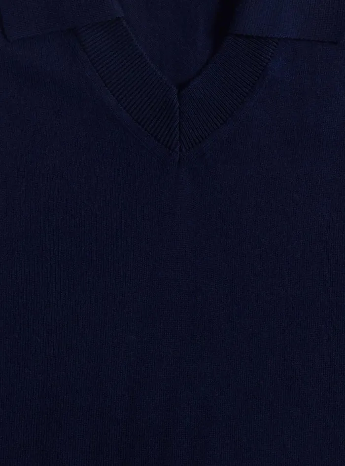 Men Paul Stuart Polos and TShirts Organic Cotton Open Collar Polo Navy