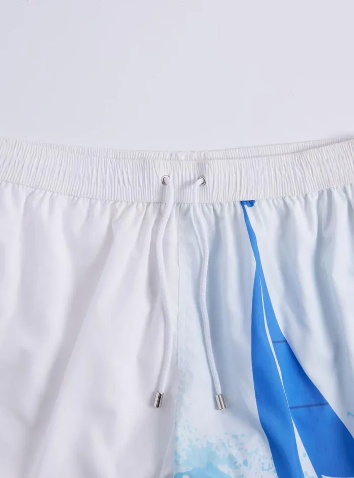 Men Paul Stuart Shorts and Swim Trunks Sailboat Swim Trunk Whiteblue