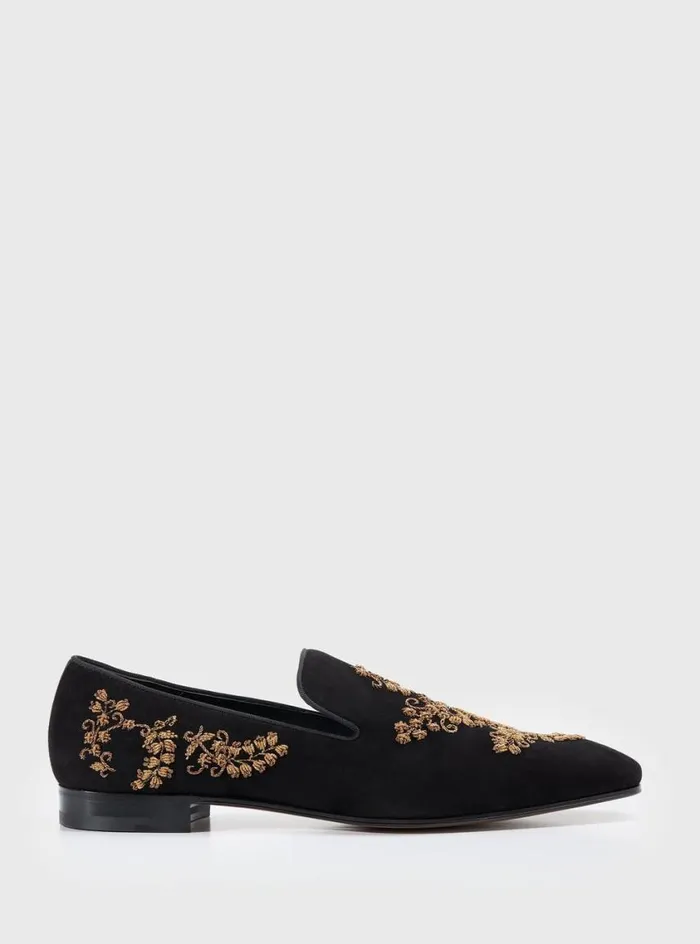 Men Paul Stuart SlipsOns Memphis Embroidered Formal SlipOn Brown