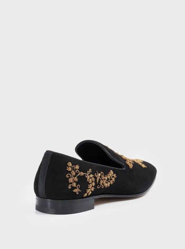 Men Paul Stuart SlipsOns Memphis Embroidered Formal SlipOn Brown