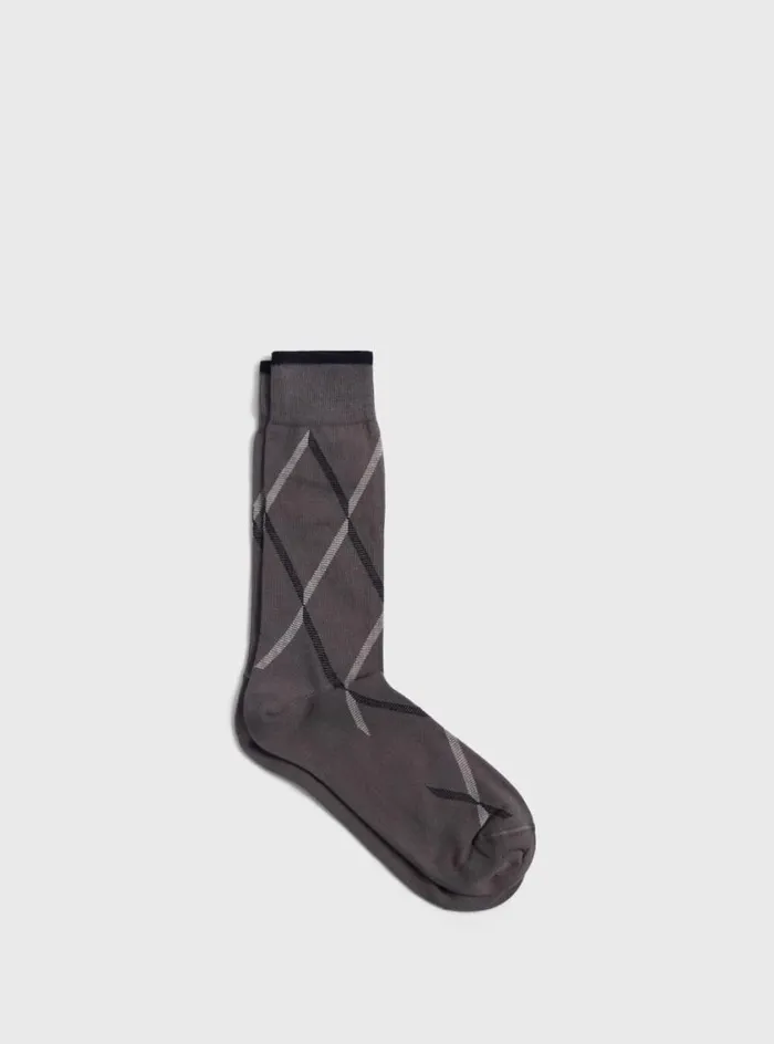 Men Paul Stuart Socks Cotton Blend Argyle Sock Grey