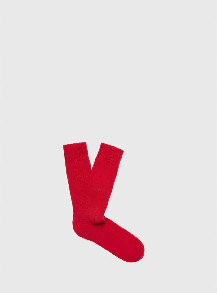 Men Paul Stuart Socks Cotton Sport Socks Red