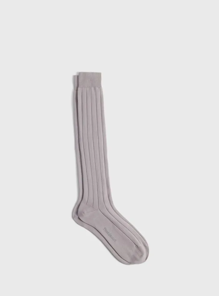 Men Paul Stuart Socks Pima Cotton Wide Rib Sock Ecru
