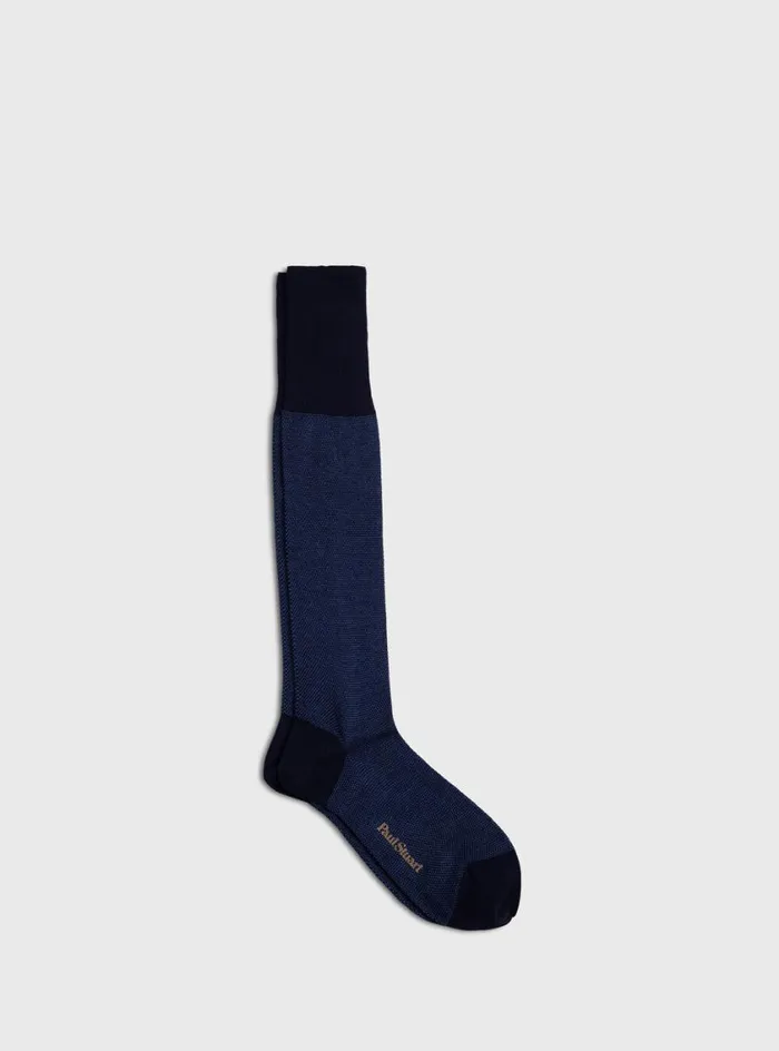 Men Paul Stuart Socks Textured Oxford Dress Sock Navy