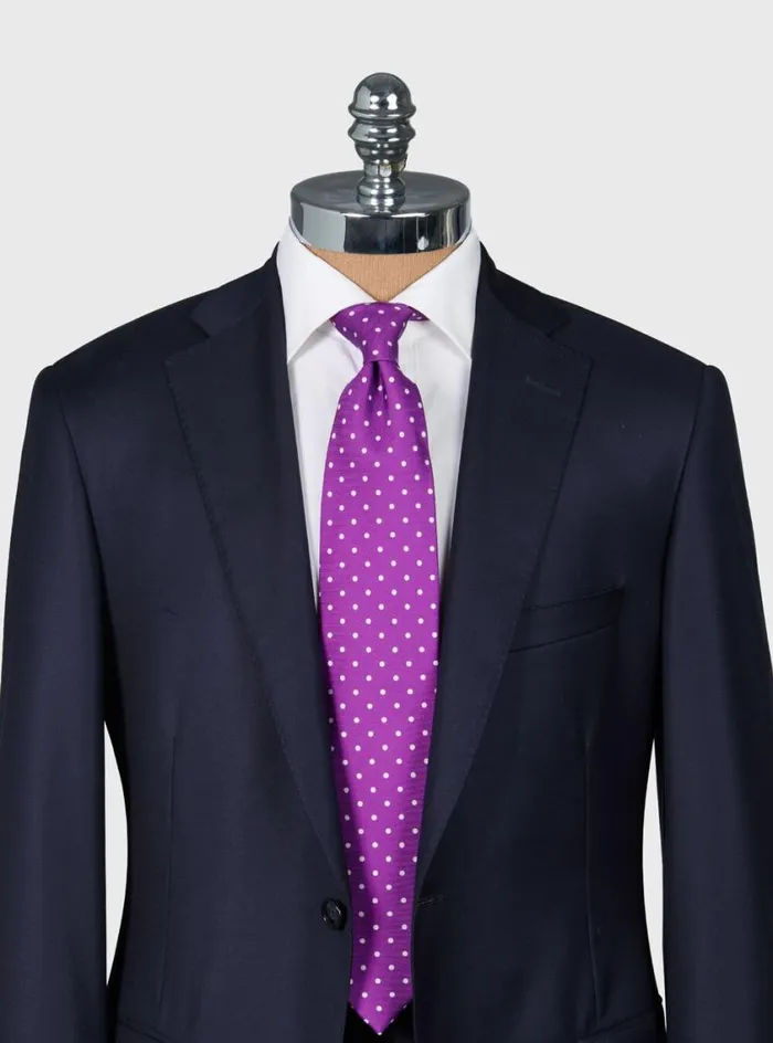 Men Paul Stuart Ties Printed Silk Dot Tie Purple