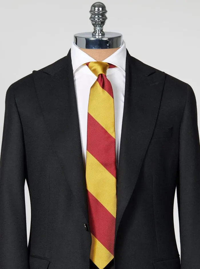 Men Paul Stuart Ties TwoTone Woven Silk Striped Tie Browngold Men Paul Stuart Ties TwoTone Woven Silk Striped Tie Browngold