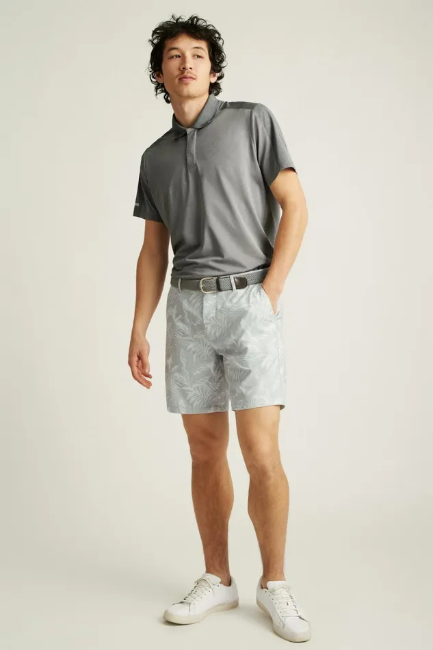 Men Performance Link Shorts Breezy Leaves Grey Print Bonobos Casual Shorts