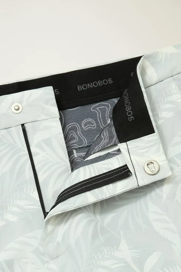 Men Performance Link Shorts Breezy Leaves Grey Print Bonobos Casual Shorts