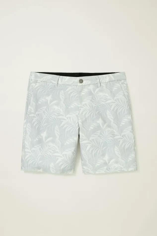 Men Performance Link Shorts Breezy Leaves Grey Print Bonobos Casual Shorts
