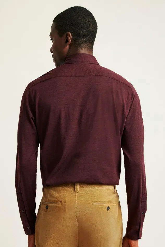 Men Performance Merino Shirt Dark Burgundy Heather Bonobos Casual Shirts